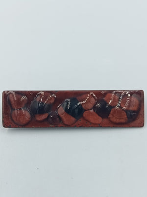 Vintage Brosche Emaille braun schwarz geometrisch rechteckig Schmuck