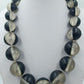 Vintage Kette schwarz grau große Perlen Statement Halskette Retro