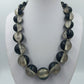 Vintage Kette schwarz grau große Perlen Statement Halskette Retro