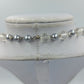 Vintage Perlenkette silber grau mit Facettperlen elegant klassische Halskette