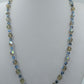 Vintage Glasperlenkette blau gold schimmernd facettiert elegant Halskette