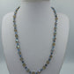 Vintage Glasperlenkette blau gold schimmernd facettiert elegant Halskette