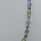Vintage Glasperlenkette blau gold schimmernd facettiert elegant Halskette