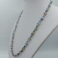 Vintage Glasperlenkette blau gold schimmernd facettiert elegant Halskette