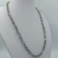 Vintage Glasperlenkette blau gold schimmernd facettiert elegant Halskette