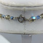Vintage Glasperlenkette blau gold schimmernd facettiert elegant Halskette