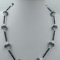 Vintage Kette schwarz weiß geometrisch 925 Silber Verschluss Retro Halskette