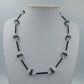 Vintage Kette schwarz weiß geometrisch 925 Silber Verschluss Retro Halskette