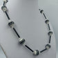 Vintage Kette schwarz weiß geometrisch 925 Silber Verschluss Retro Halskette