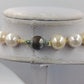 Große Perlenkette multicolor creme gold grau 47 cm Statement Kette