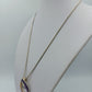 Vintage Kette mit Emaille Anhänger lila gold rosa 45 cm Retro Schmuck