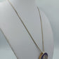 Vintage Kette mit Emaille Anhänger lila gold rosa 45 cm Retro Schmuck