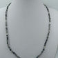 Feine Kette mit grauen facettierten Steinen 925 Silber Verschluss 50 cm elegant