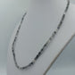 Feine Kette mit grauen facettierten Steinen 925 Silber Verschluss 50 cm elegant