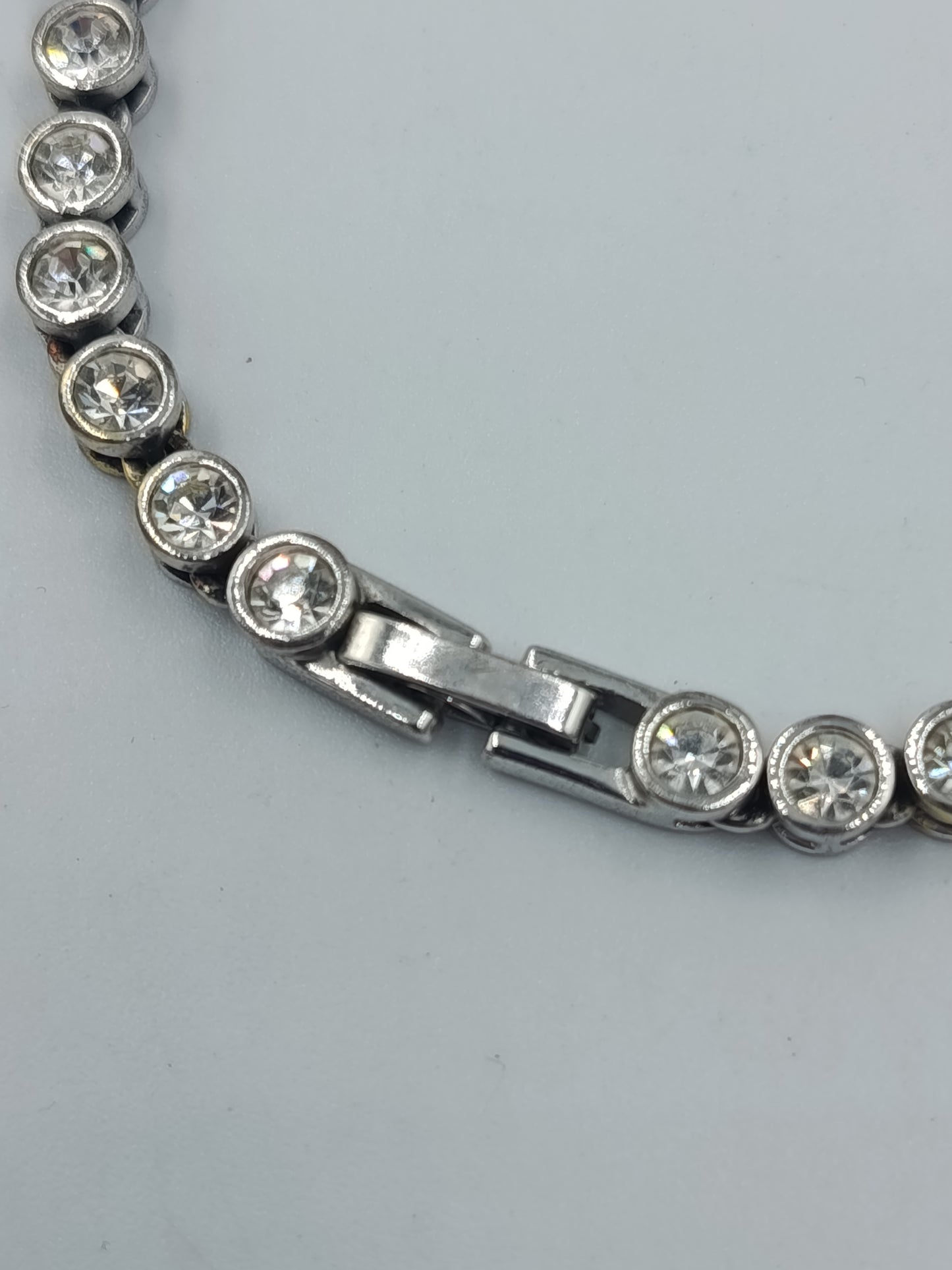 Strass Tennisarmband silberfarben 21,5 cm elegant funkelnd