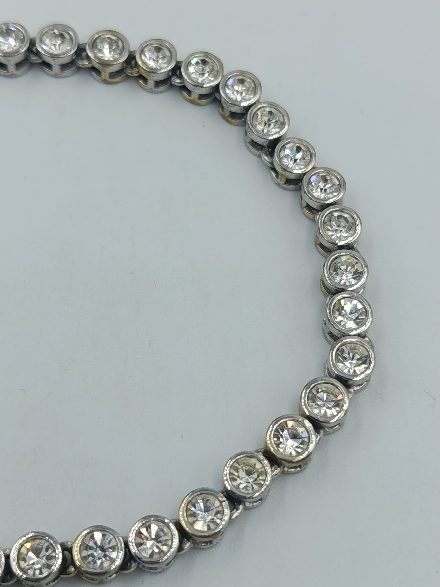 Strass Tennisarmband silberfarben 21,5 cm elegant funkelnd
