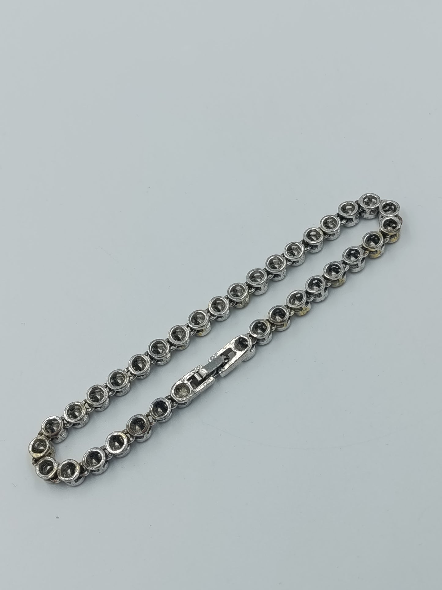 Strass Tennisarmband silberfarben 21,5 cm elegant funkelnd