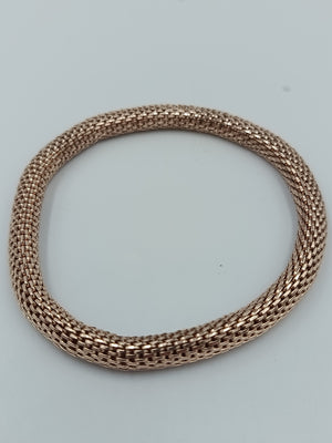 Elastisches Armband roségoldfarben geflochten  flexibel  modern