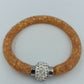 Glitzer Mesh Armband orange mit Strass funkelnd  elegant