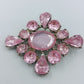 Vintage Brosche rosa Strass große Statement Brosche im Blüten Design