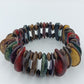 Vintage Armband elastisch buntes Resin/Harz Holz Look Boho Statement