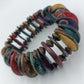 Vintage Armband elastisch buntes Resin/Harz Holz Look Boho Statement