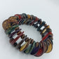 Vintage Armband elastisch buntes Resin/Harz Holz Look Boho Statement