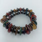 Vintage Armband elastisch buntes Resin/Harz Holz Look Boho Statement