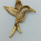 Vintage Brosche Kolibri Strass Emaille Grün Gold – Vogel Schmuck