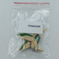 Vintage Brosche Kolibri Strass Emaille Grün Gold – Vogel Schmuck