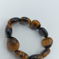 Armband Tigerauge Perlen elastisch Braun Naturstein  Vintage Schmuck