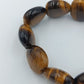 Armband Tigerauge Perlen elastisch Braun Naturstein  Vintage Schmuck