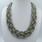 Statement Kette Silberfarben geflochten 53 cm Vintage Collier