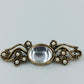 Vintage Brosche Goldfarben mit Glasstein Perlen Antik Stil
