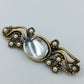 Vintage Brosche Goldfarben mit Glasstein Perlen Antik Stil
