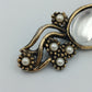 Vintage Brosche Goldfarben mit Glasstein Perlen Antik Stil