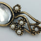 Vintage Brosche Goldfarben mit Glasstein Perlen Antik Stil