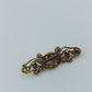 Vintage Brosche Goldfarben mit Glasstein Perlen Antik Stil