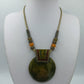 Statement Kette mit großem Anhänger Grün Ethno  Boho Stil