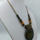Statement Kette mit großem Anhänger Grün Ethno  Boho Stil