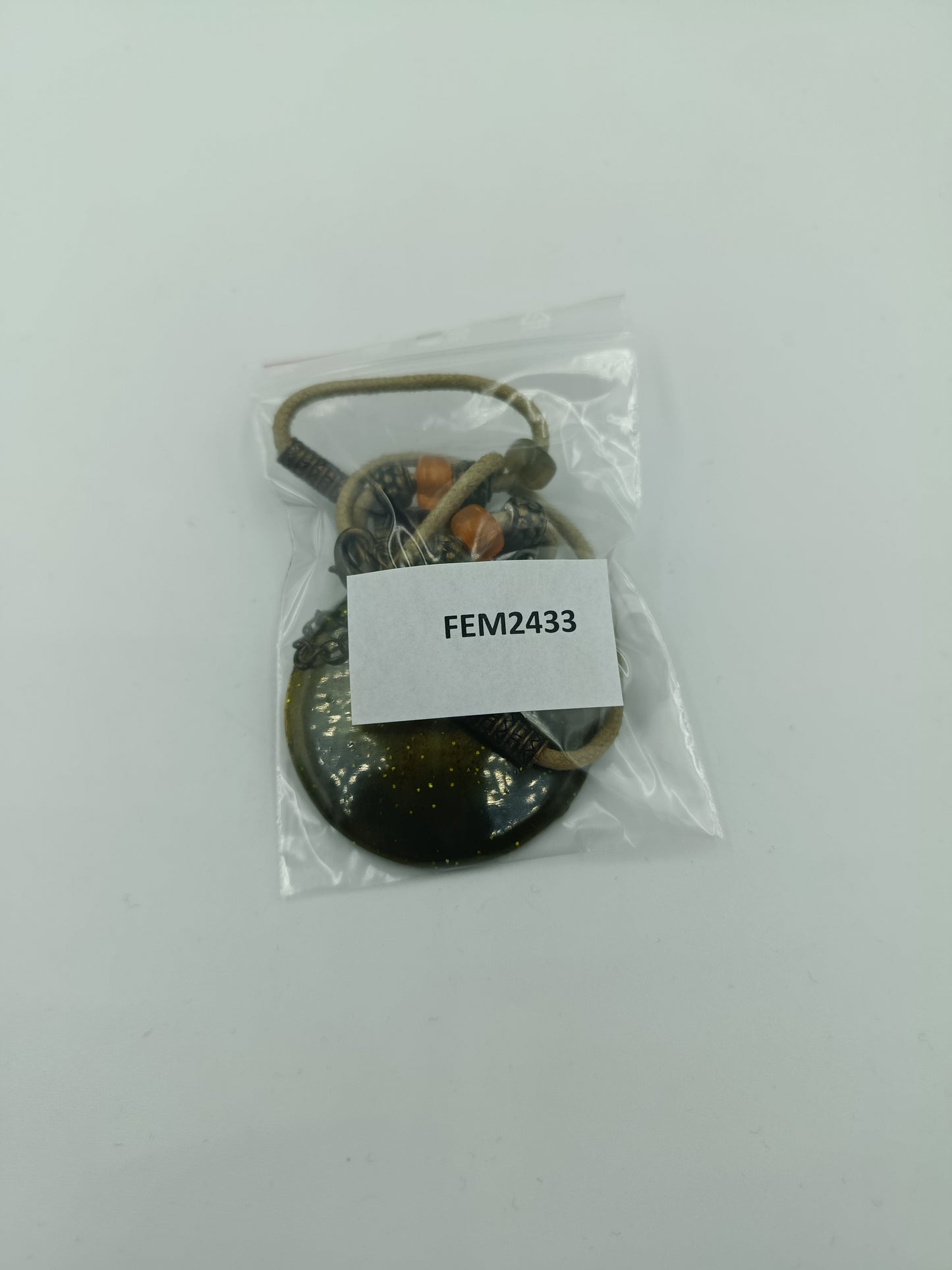 Statement Kette mit großem Anhänger Grün Ethno  Boho Stil