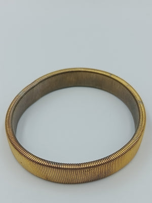 Goldfarbenes Stretch Armband Vintage Armreif flexibel gerippt