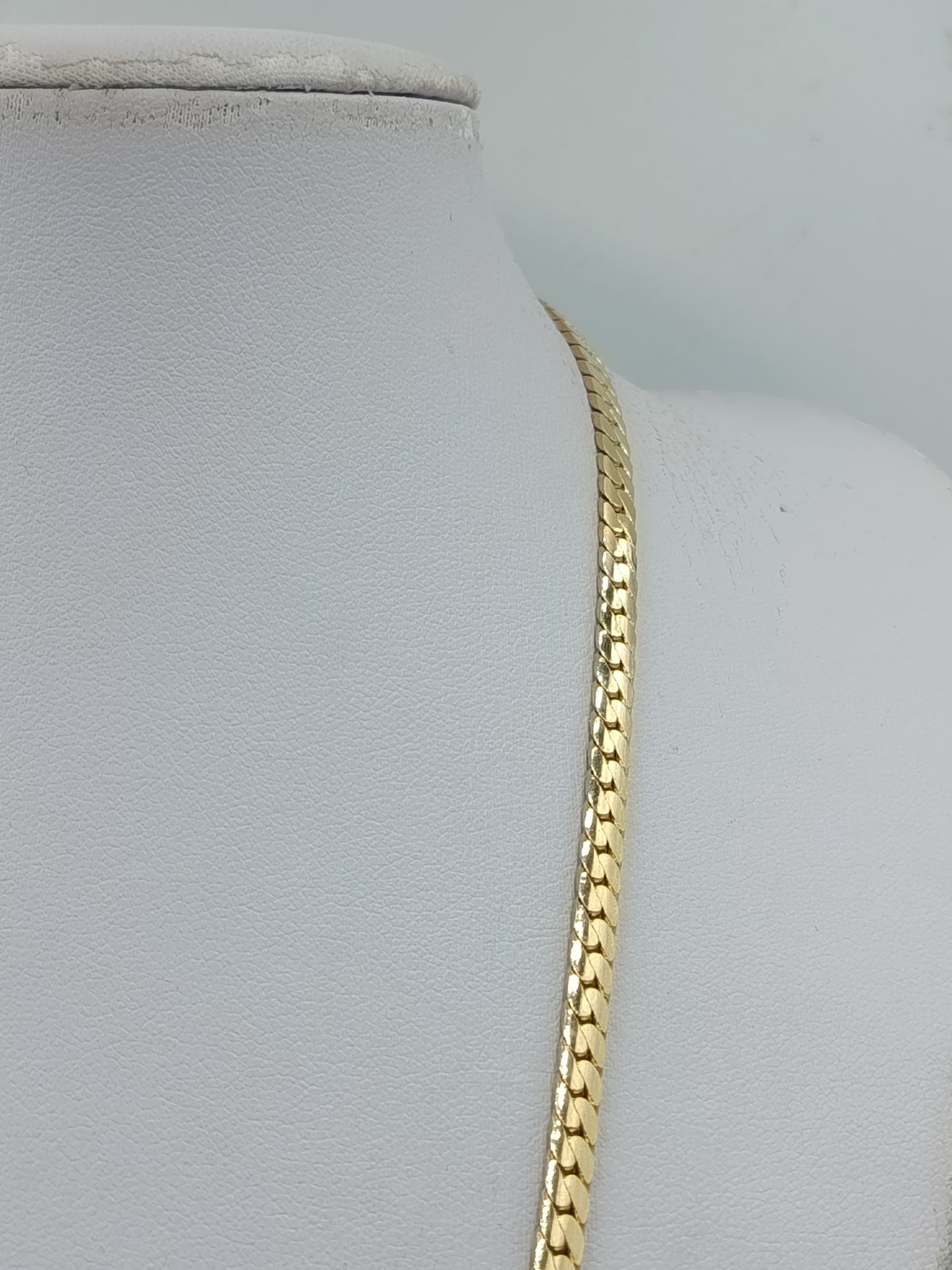 Goldfarbene Halskette mit Strass grünem Stein Vintage Statement Collier