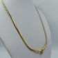 Goldfarbene Halskette mit Strass grünem Stein Vintage Statement Collier