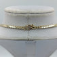 Goldfarbene Halskette mit Strass grünem Stein Vintage Statement Collier