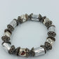 Elastisches Perlenarmband Silberoptik Vintage Boho Style