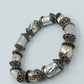 Elastisches Perlenarmband Silberoptik Vintage Boho Style