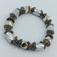 Elastisches Perlenarmband Silberoptik Vintage Boho Style