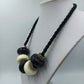 Statement Kette Schwarz Weiß große Elemente Kordel  moderner Design Schmuck