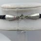 Statement Kette Schwarz Weiß große Elemente Kordel  moderner Design Schmuck